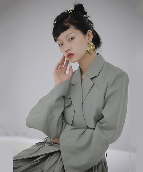 Curved Hem Cropped Jacket